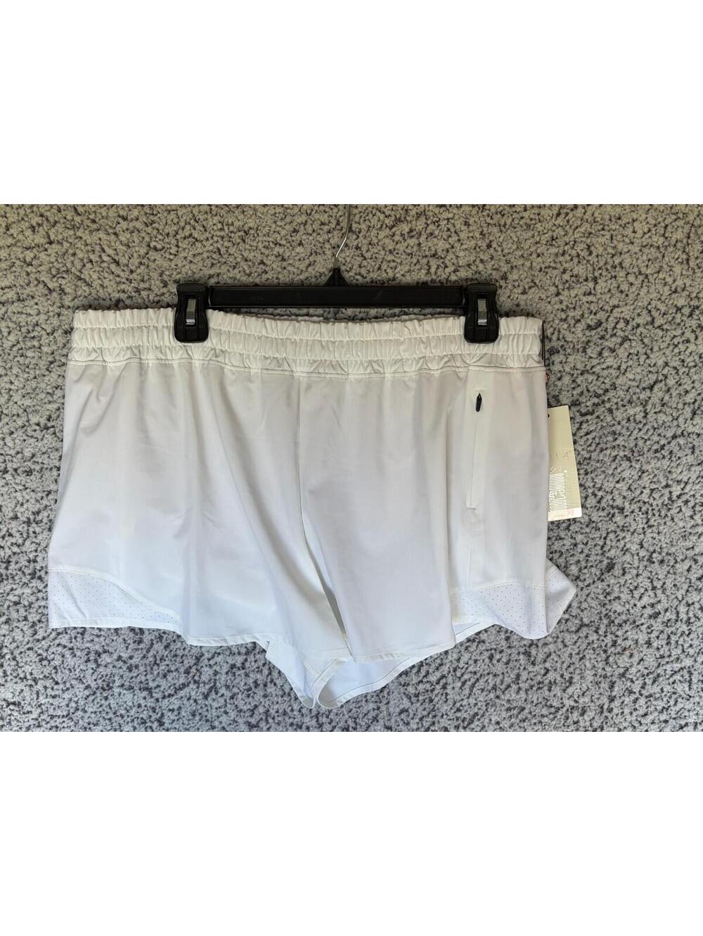 Calia Mid Rise Infinity Run Shorts 3" White NWT Women's Large